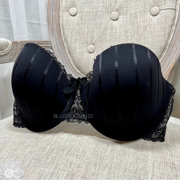 FELINA LINGERIE Nude or Black Striped Contour Cup Convertible Underwire Bra 36D - Picture 4 of 5